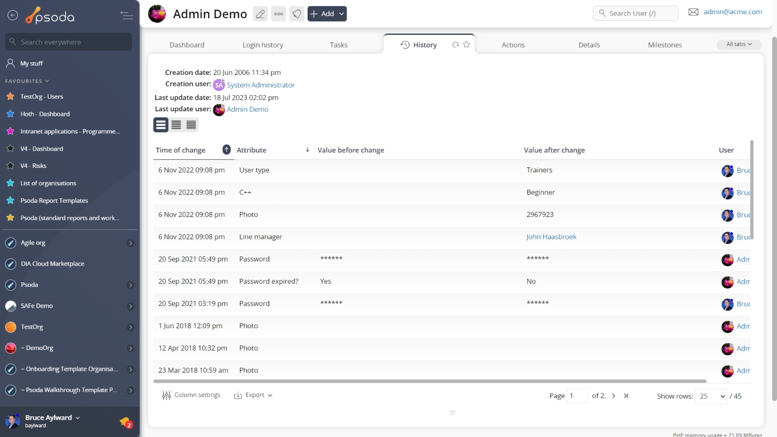 view page history tab