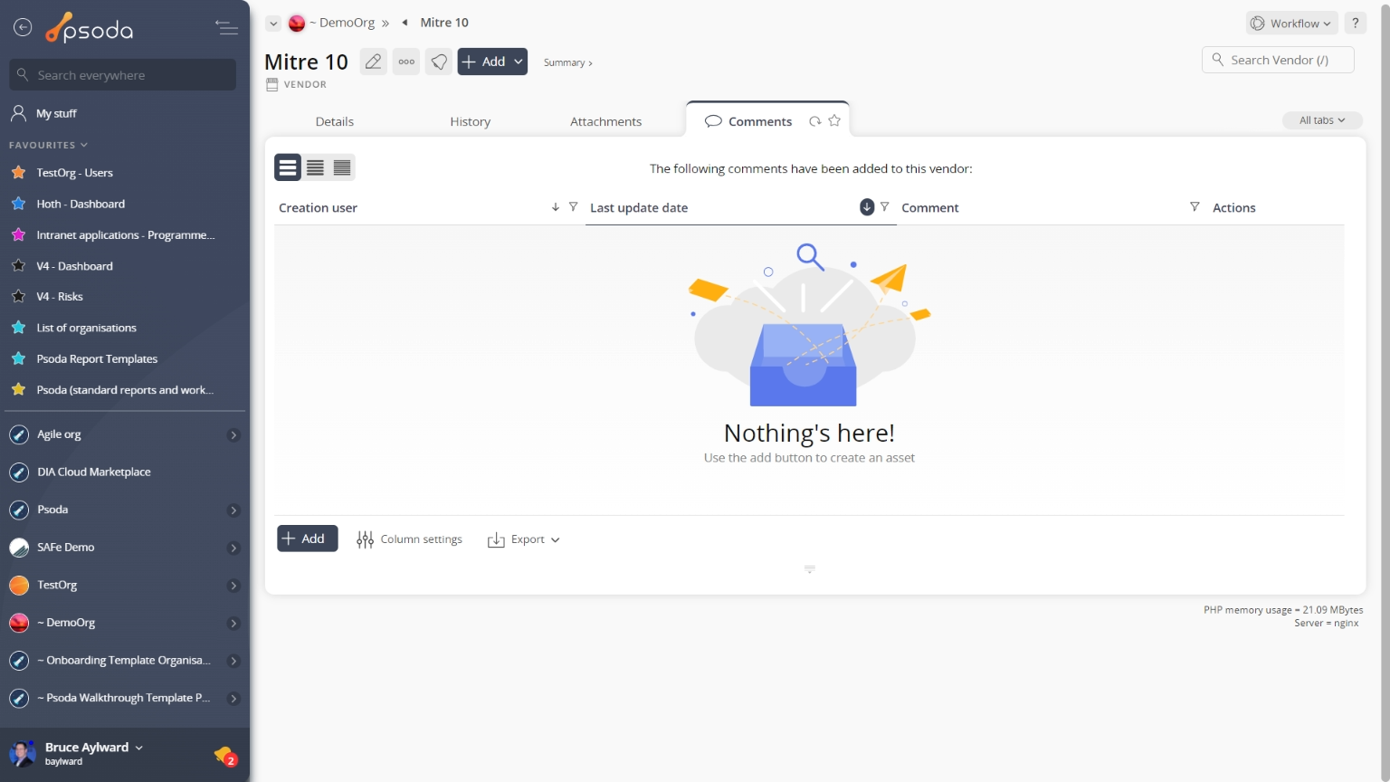 view page comment tab